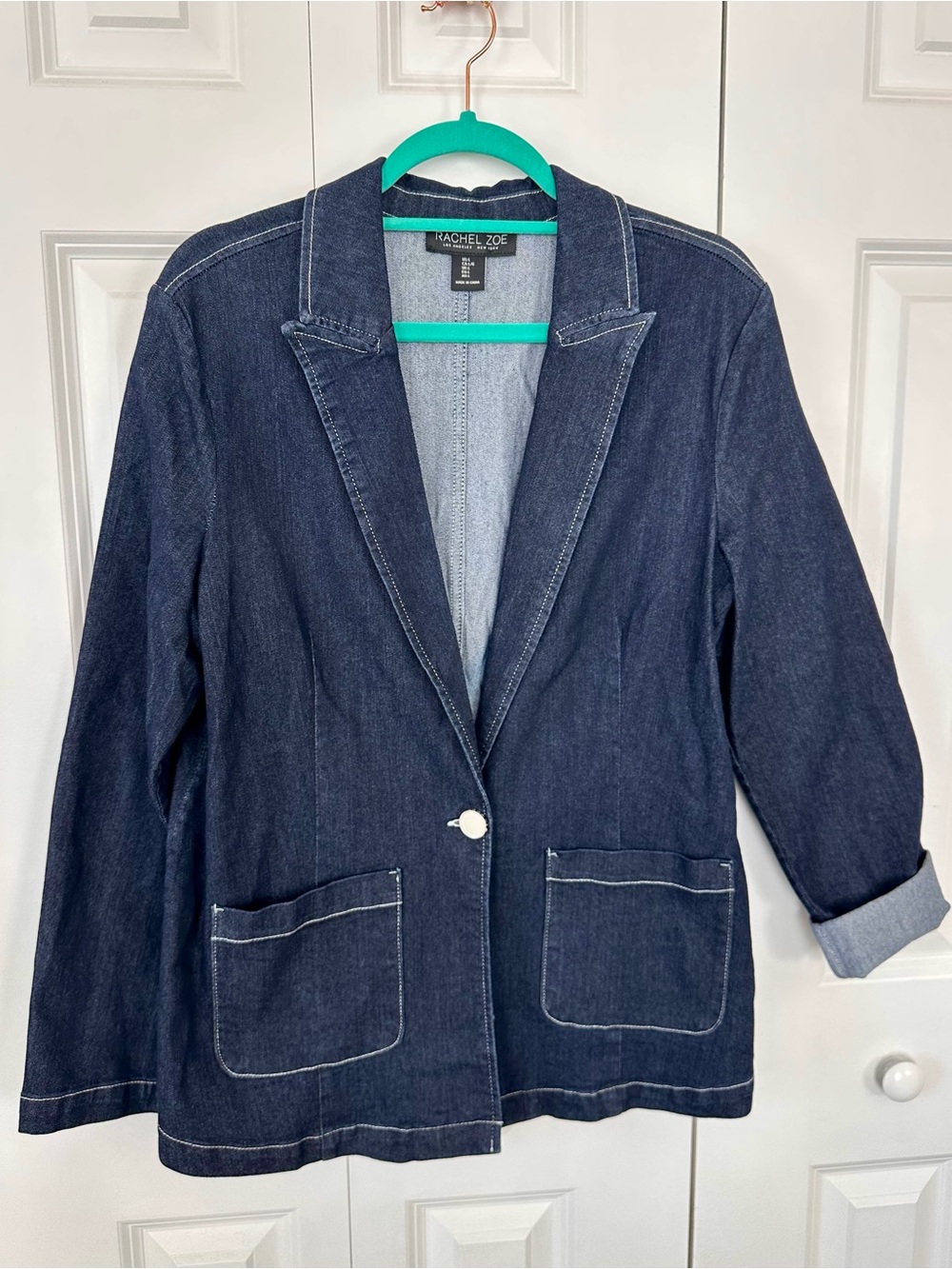 Rachel Zoe Dark Blue Denim Blazer Jacket